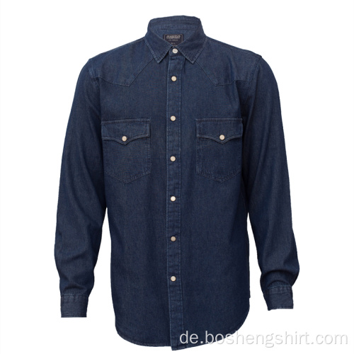 Herren Button-Down-Denim-Modehemden